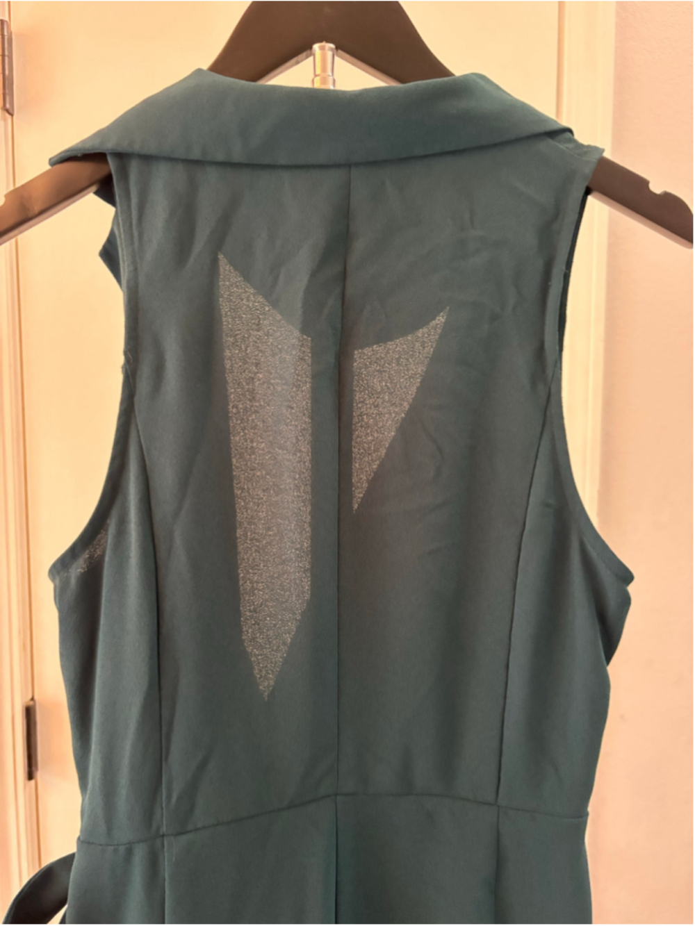 Anthropologie Maeve Seymour Tie-Waist Jumpsuit Deep Teal Size 6 - Picture 6 of 12